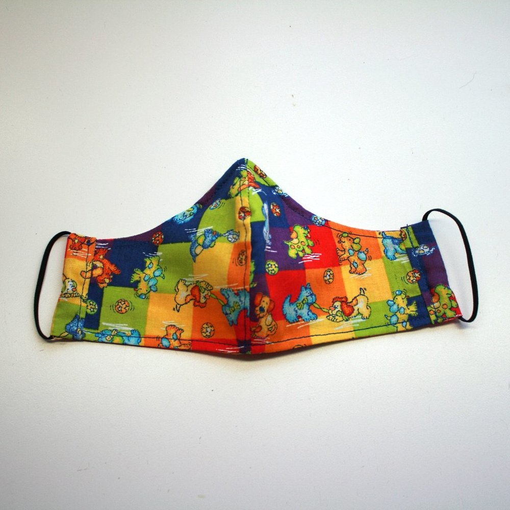 HANDMADE Kids Puppy Square Fabric Face Mask Shield - Picture 2 of 3